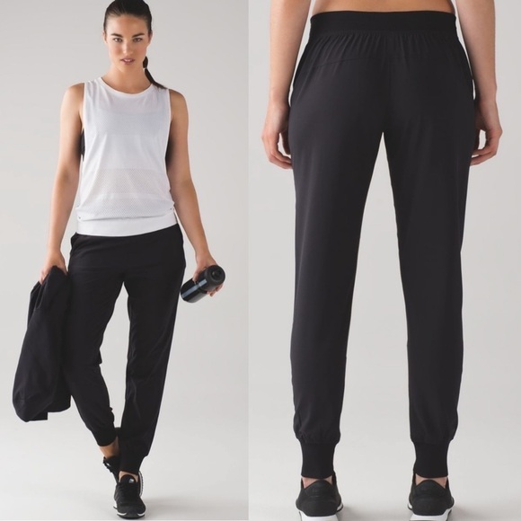 Lululemon Get Ready Jogger (Swift) Yoga Stretch Black Track Running Pants 6 - Picture 1 of 9